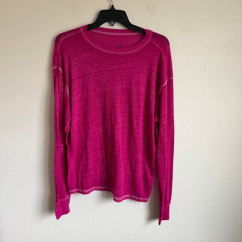 Free People Movement Keep Rolling Magenta Disco Long Sleeve T-Shirt Womens XS